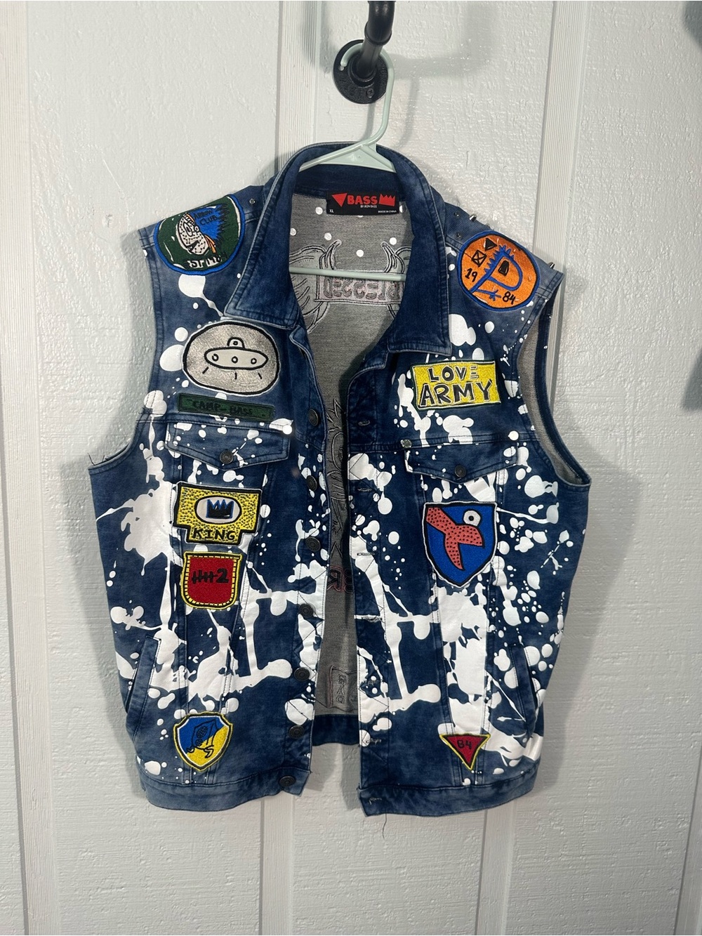 Bass by Ron Bass Vintage Denim Vest Size XL EUC